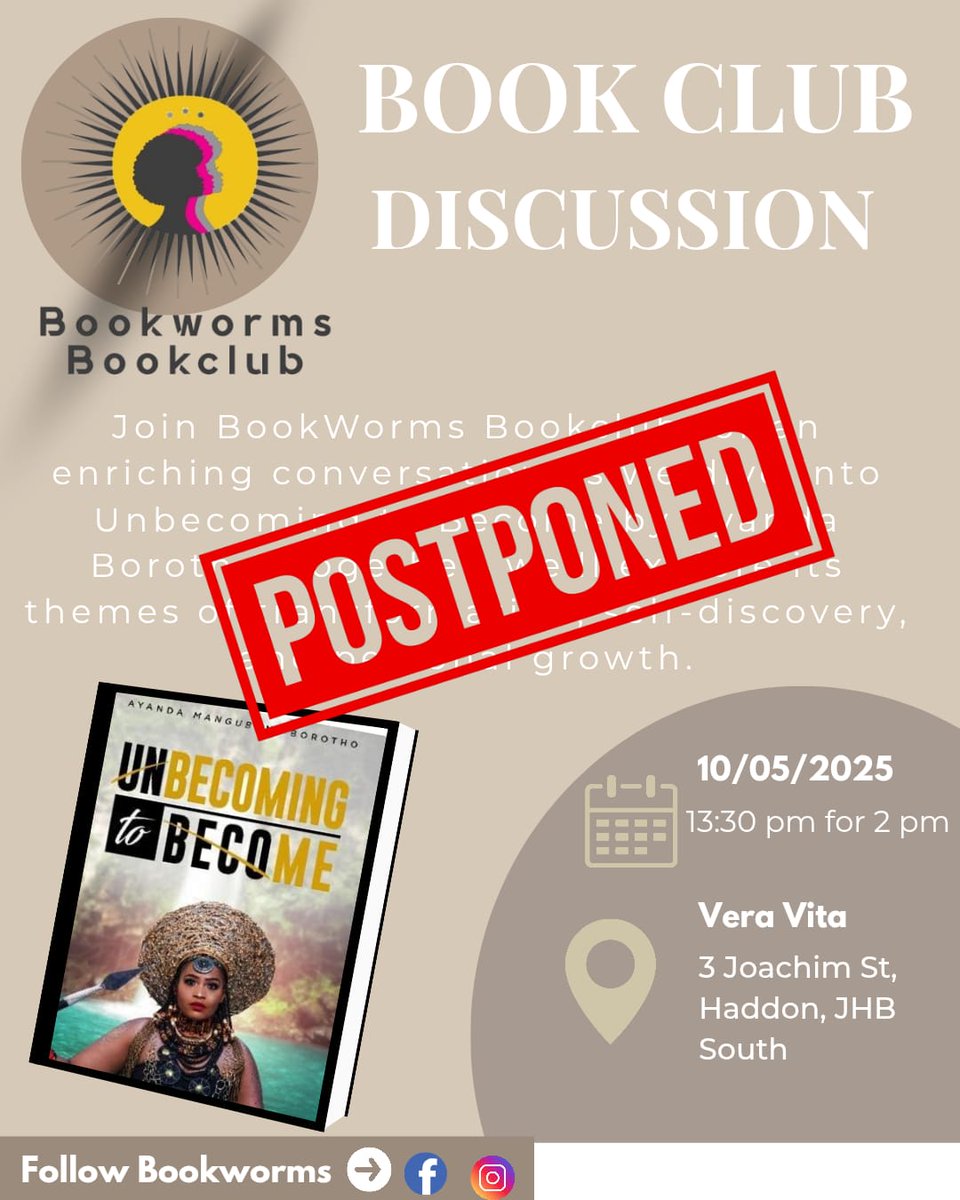 BookWormers Book Club, Gauteng based. (@bookwormersgp) on Twitter photo Postponed.
Postponed.
Postponed.
Postponed. To. June
Details will be posted soon. Postponed.
Postponed.
Postponed.
Postponed. To. June
Details will be posted soon.