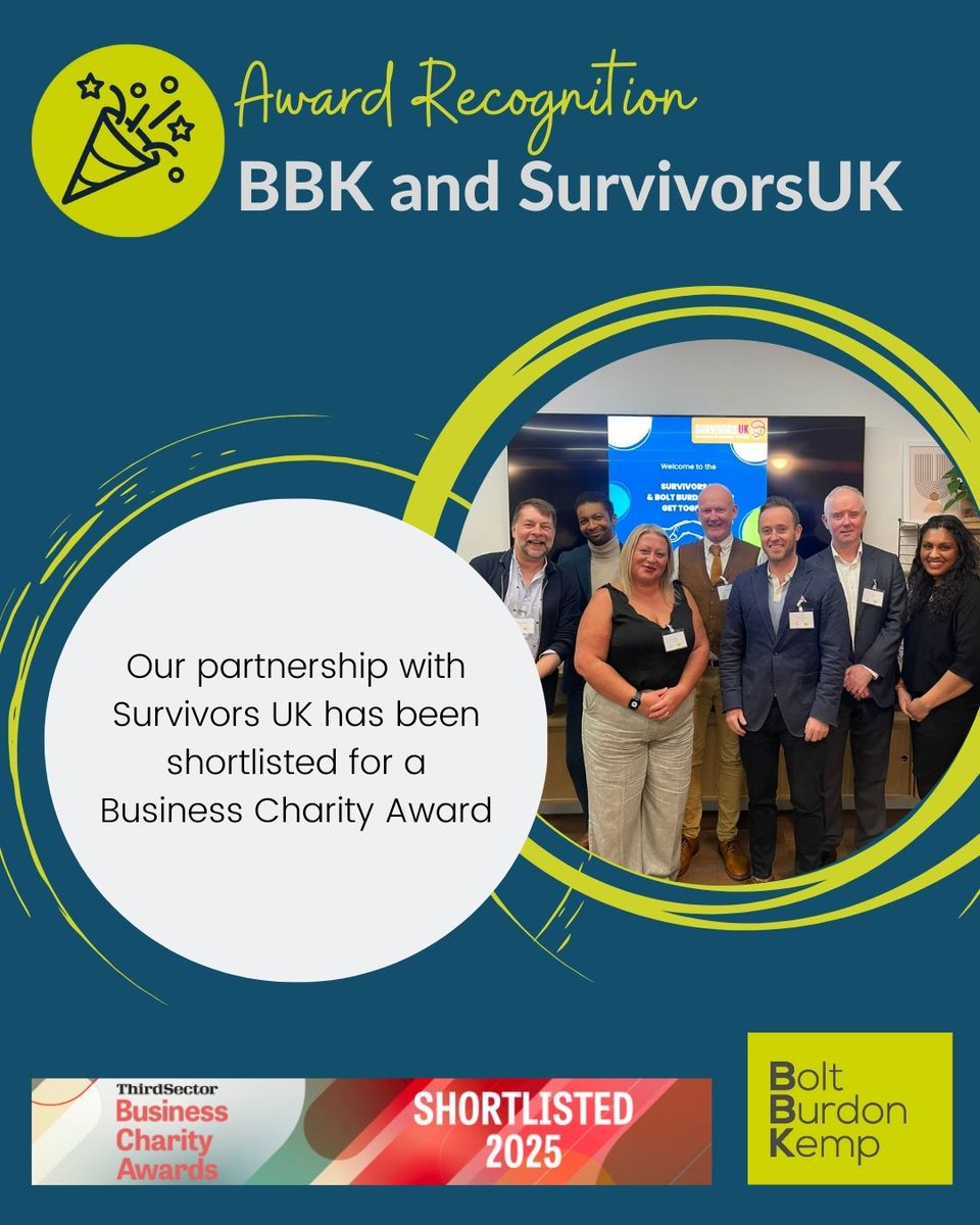 Bolt Burdon Kemp (@boltburdonkemp) on Twitter photo Fingers crossed for this evening! Our partnership with <a href="/SurvivorsUK/">SurvivorsUK</a> is shortlisted for an award at the Business Charity Awards. Read more about our entry here: tinyurl.com/yypye3mx Fingers crossed for this evening! Our partnership with <a href="/SurvivorsUK/">SurvivorsUK</a> is shortlisted for an award at the Business Charity Awards. Read more about our entry here: tinyurl.com/yypye3mx