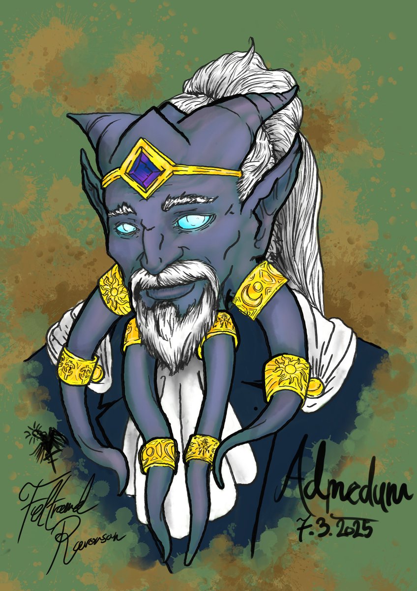 Admedum was drawn as an In Character shenanigans as a sketch first - and than later on fully colored and painted - to reflect the commission. Enjoy the piece. 

Drawn from start to end on Samsung Galaxy Tab S6 Lite
#worldofwarcraft #draenei #portrait #artwork #newtool #roleplay