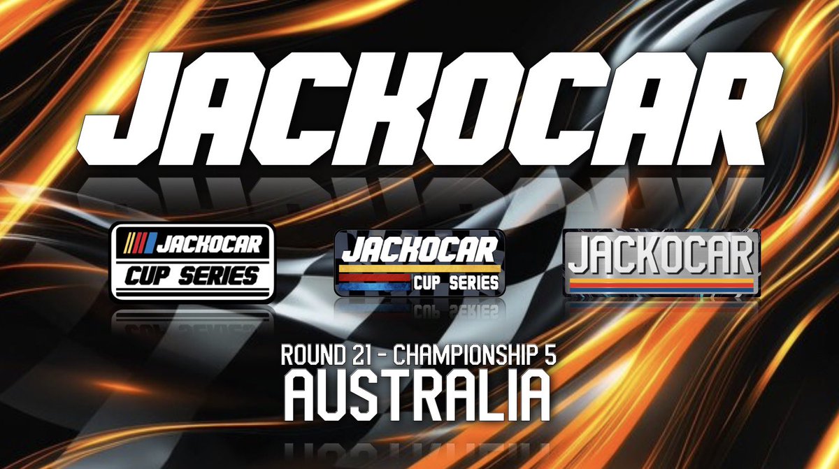 JACKOCAR_'s tweet photo. JACKOCAR CUP SERIES
🚨 CHAMPIONSHIP 5 🚨
Round 21 - Australia 🇦🇺
Second stop after Lap 19
Build up - 18:30
Lobby Opens - 19:20
Qualifying - 19:30
Race - 19:50
All times BST
Commentary Team - @OwenWyatt_173 @32_Jacko, @LestyF1 & @GT2_Driving https://t.co/kdwJlV3jdj