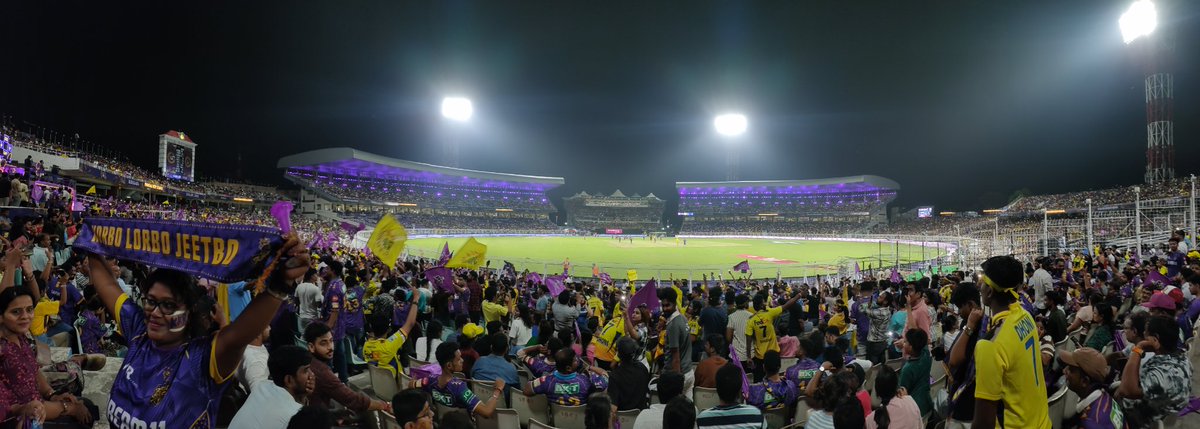 DebaSpeak's tweet photo. Maybe The Result Is Not On Us But The Atmosphere Of Eden Gardens Cannot Be More Electrifying. Thank You @probo_india For This Amazing Opportunity. Wish To Cheer For Our Knights Once Again Next Time. #ThankYouProbo #AmiKKR 💜💛 https://t.co/DHpwYrkYBK