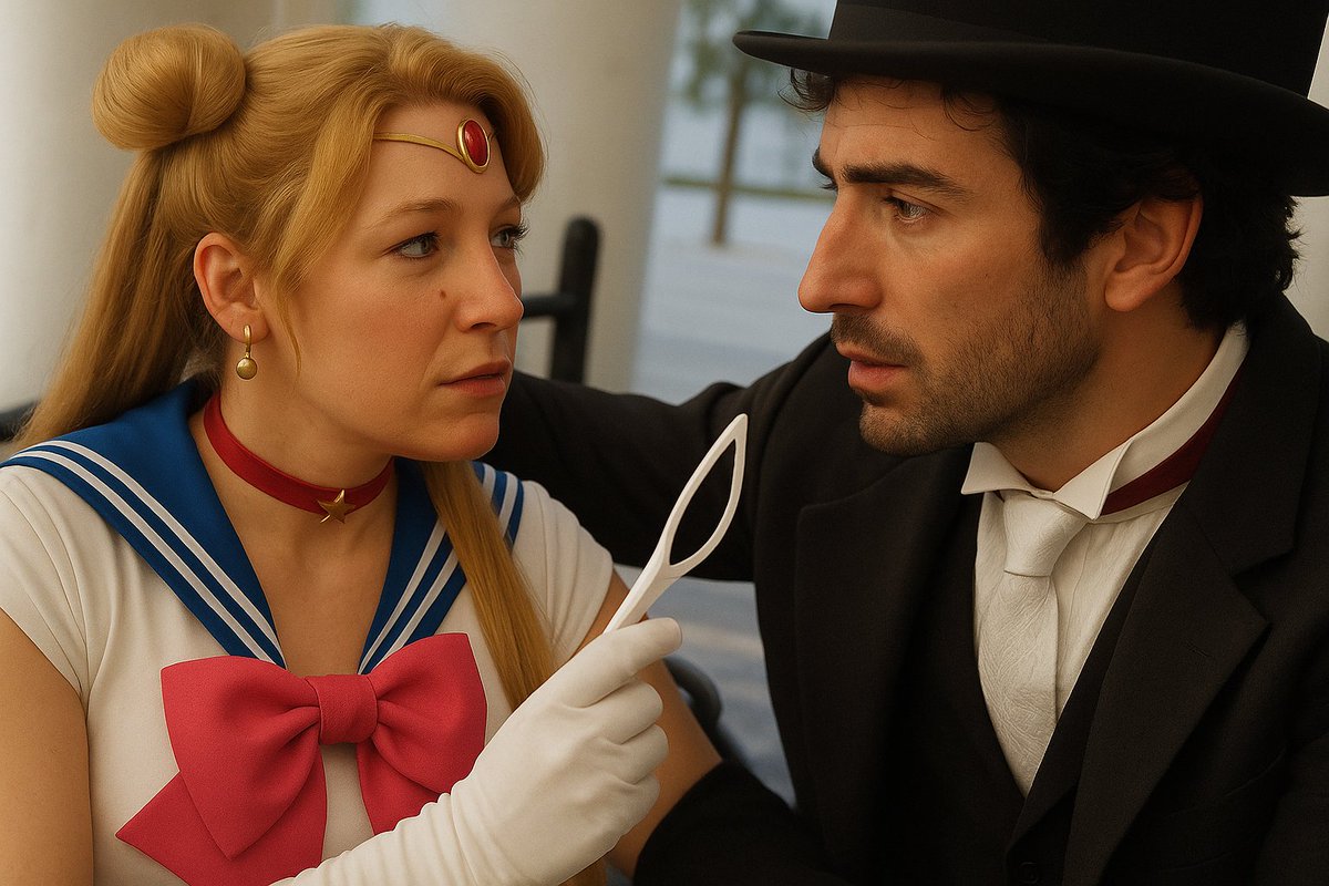 QuinzelHarlen's tweet photo. I'm writing #SailorMoon fanfiction. I'm truly into #JustinBaldoni vs. #BlakeLively feud so I aged the characters to 40 and made Usagi #SerenaTsukino turn evil accuse Mamoru #Darien of SH because she wants to get a crystal, but Mamoru is fighting back
#TuxedoMask #ItEndsWithUs https://t.co/8nZ3mPvnsr