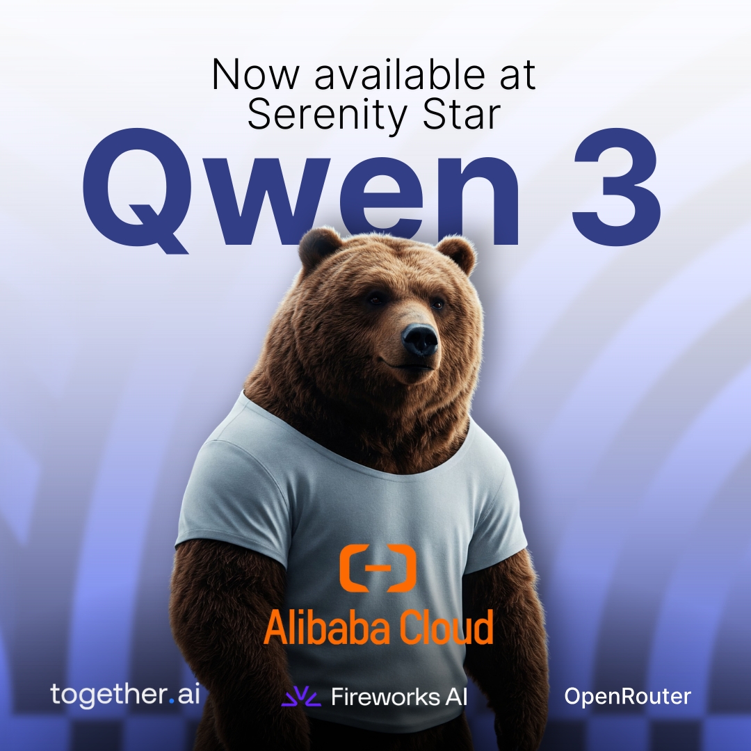 Serenity Star (@serenitystar_ai) on Twitter photo NEW LLM from <a href="/alibabacloud/">Ilmatieteen laitos</a> now available at Serenity Star
🚀 Qwen3 is now available with 3 hostings: <a href="/togethercompute/">Together AI</a>, <a href="/OpenRouterAI/">OpenRouter</a>, <a href="/FireworksAI_HQ/">Fireworks AI</a>
Go try it out now⬇
hub.serenitystar.ai
It combines speed and depth to solve from code to complex problems.
And this is NEW LLM from <a href="/alibabacloud/">Ilmatieteen laitos</a> now available at Serenity Star
🚀 Qwen3 is now available with 3 hostings: <a href="/togethercompute/">Together AI</a>, <a href="/OpenRouterAI/">OpenRouter</a>, <a href="/FireworksAI_HQ/">Fireworks AI</a>
Go try it out now⬇
hub.serenitystar.ai
It combines speed and depth to solve from code to complex problems.
And this is