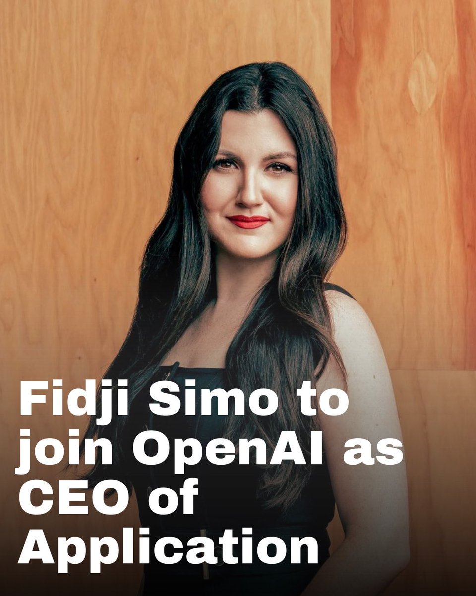 Elevn (@elevn_lab) on Twitter photo .<a href="/fidjissimo/">Fidji Simo</a> <a href="/Instacart/">Instacart</a> CEO, joins <a href="/OpenAI/">OpenAI</a> as Application CEO, reporting to <a href="/sama/">Sam Altman</a> She’ll lead the Applications division, integrating research into practical use. Simo, an OpenAI board member, starts full-time in 2025 while remaining Instacart Board Chair.
<a href="/OpenAINewsroom/">OpenAI Newsroom</a> .<a href="/fidjissimo/">Fidji Simo</a> <a href="/Instacart/">Instacart</a> CEO, joins <a href="/OpenAI/">OpenAI</a> as Application CEO, reporting to <a href="/sama/">Sam Altman</a> She’ll lead the Applications division, integrating research into practical use. Simo, an OpenAI board member, starts full-time in 2025 while remaining Instacart Board Chair.
<a href="/OpenAINewsroom/">OpenAI Newsroom</a>