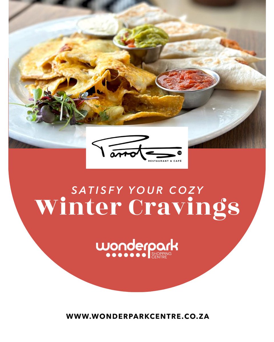 Warm up this winter with the comforting flavours of mouthwatering pizzas and hearty pastas at Parrots, Wonderpark. 🍕🍝

#PizzaLovers #PastaNight #Parrots #Wonderpark
