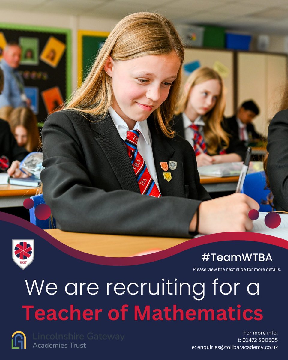 We are looking for a dedicated individual to join our Maths department in September 2025 to help our fantastic students reach success. Think you’re the right fit or know someone who might be interested? Apply now on MyNewTerm!