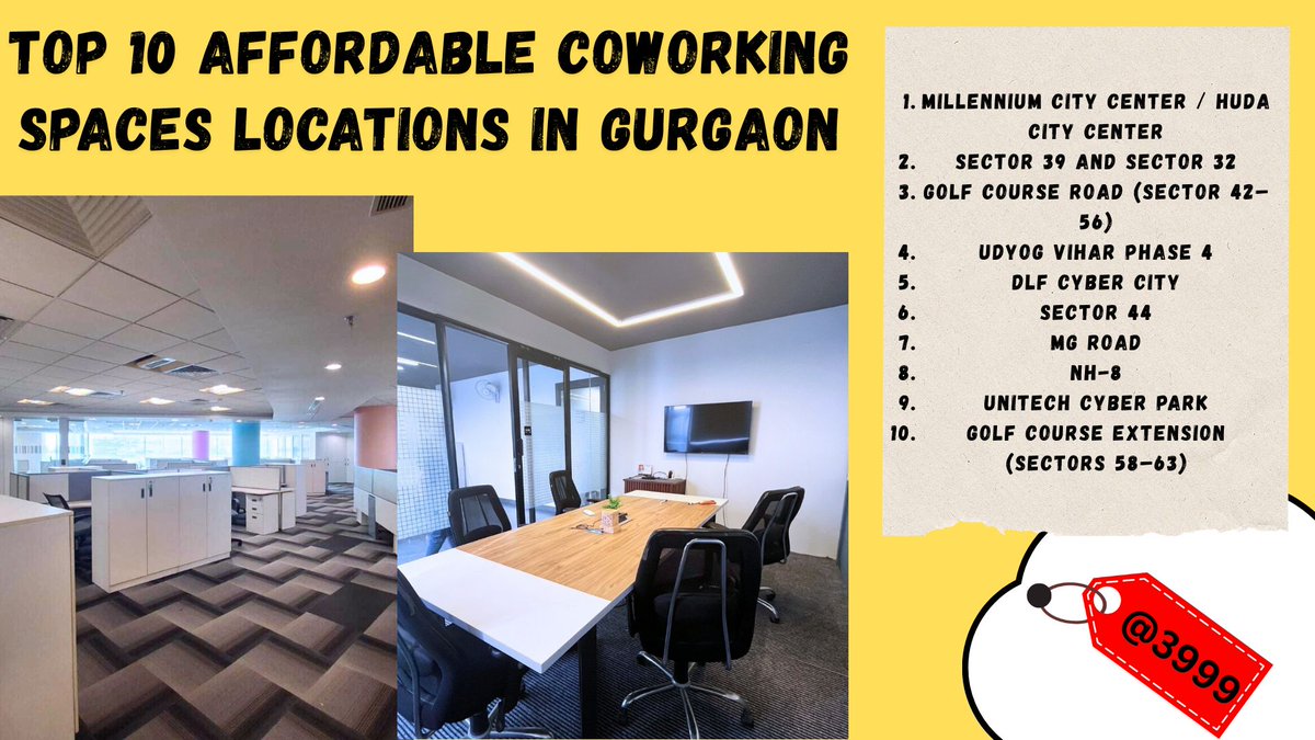 kumar_sonu43360's tweet photo. 🚀 Level up your workspace in #Gurgaon!

✅ Top 10 Affordable Coworking Spaces
✅ Just ₹3999 – Prime Locations
✅ Modern, sleek office decor
Perfect for freelancers, startups &amp; agencies! 💼
#CoworkingSpaces #WorkspaceGoals #StartupLife #FreelancerTips #OfficeInspo https://t.co/d2Li2ZtQDQ