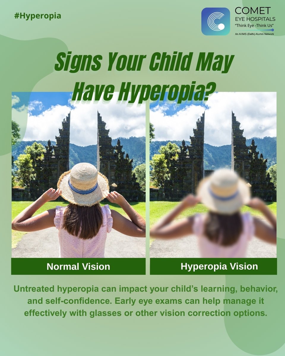 Cometeyecare's tweet photo. Is your child struggling to focus on distant objects? They may have hyperopia (farsightedness). Early detection is key to improving their vision and quality of life.
Contact us on: +91 98100 87878
#visioncare #healthyvision #childhealth #hyperopia #clearsight #cometeyehospitals https://t.co/GqkYraH9Mw