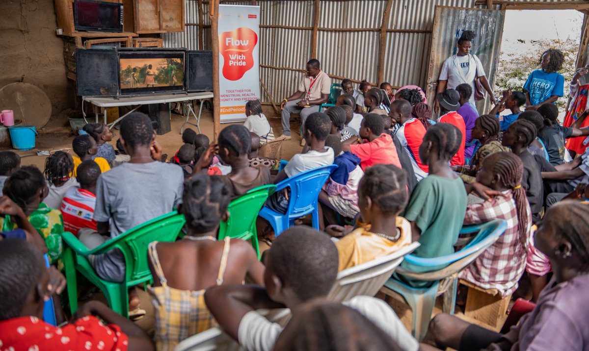 UNFPAKen's tweet photo. With support from @DenmarkinKenya, Impure screenings are underway in Kakuma to promote menstrual health and hygiene.

Through film and school visits, the initiative aims to challenge stereotypes and empower communities that periods should not be a source of shame.

#FlowWithPride https://t.co/vYZlL4jQUt