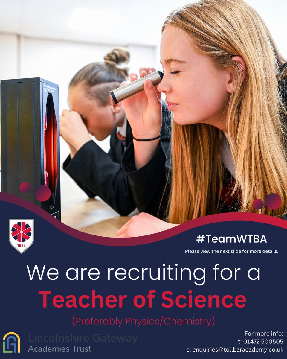 We are looking for a dedicated individual to join our Science department in September 2025 to help our fantastic students reach success. Think you’re the right fit or know someone who might be interested? Apply now on MyNewTerm!