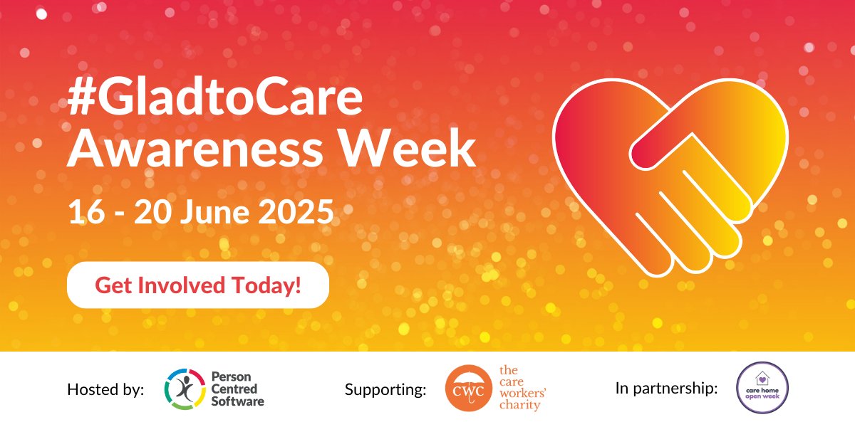 #GladtoCare Week is back for 2025! Save the dates and join us for a week full of activities!

We will be hosting a range of fantastic activities to showcase all the wonderful work that everyone involved in care does. Register your interest today: bit.ly/4iSe1LF