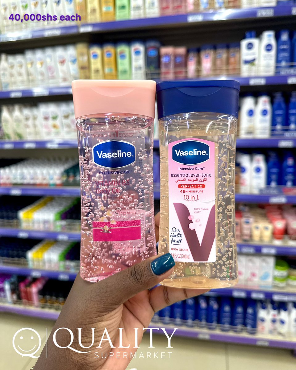 QualityUganda's tweet photo. They’re finally back! Your favourite Vaseline Body Gel Oils are now restocked at #QualitySupermarket, and the medium size is going for just 40,000UGX!
Perfect for that healthy, glowing skin. Grab yours while stock lasts 💜✨. https://t.co/CIaXXJmqiz