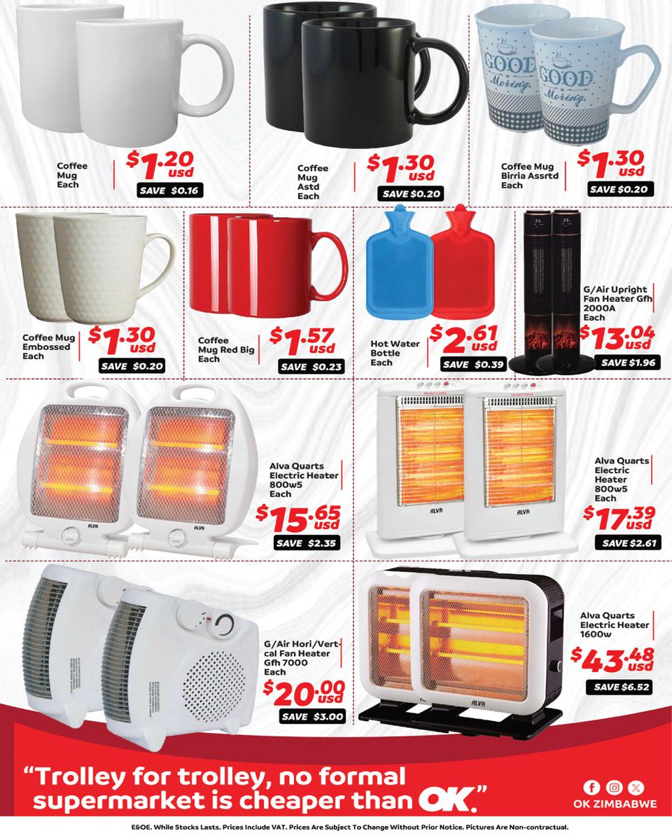❄️🛒 SOUTHERN REGION, YOUR WINTER SAVINGS START HERE!
From Bulawayo to Victoria Falls, we’re bringing you unbeatable value on everyday essentials.
Shop your favourites this winter and enjoy specials made just for the Southern Region — with OK! 🏷️❤️
OK My Happy Place