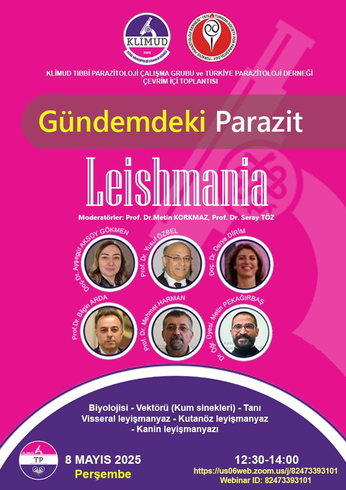 Gündemdeki Parazit: Leishmania

Zoom Linki: us06web.zoom.us/j/82473393101