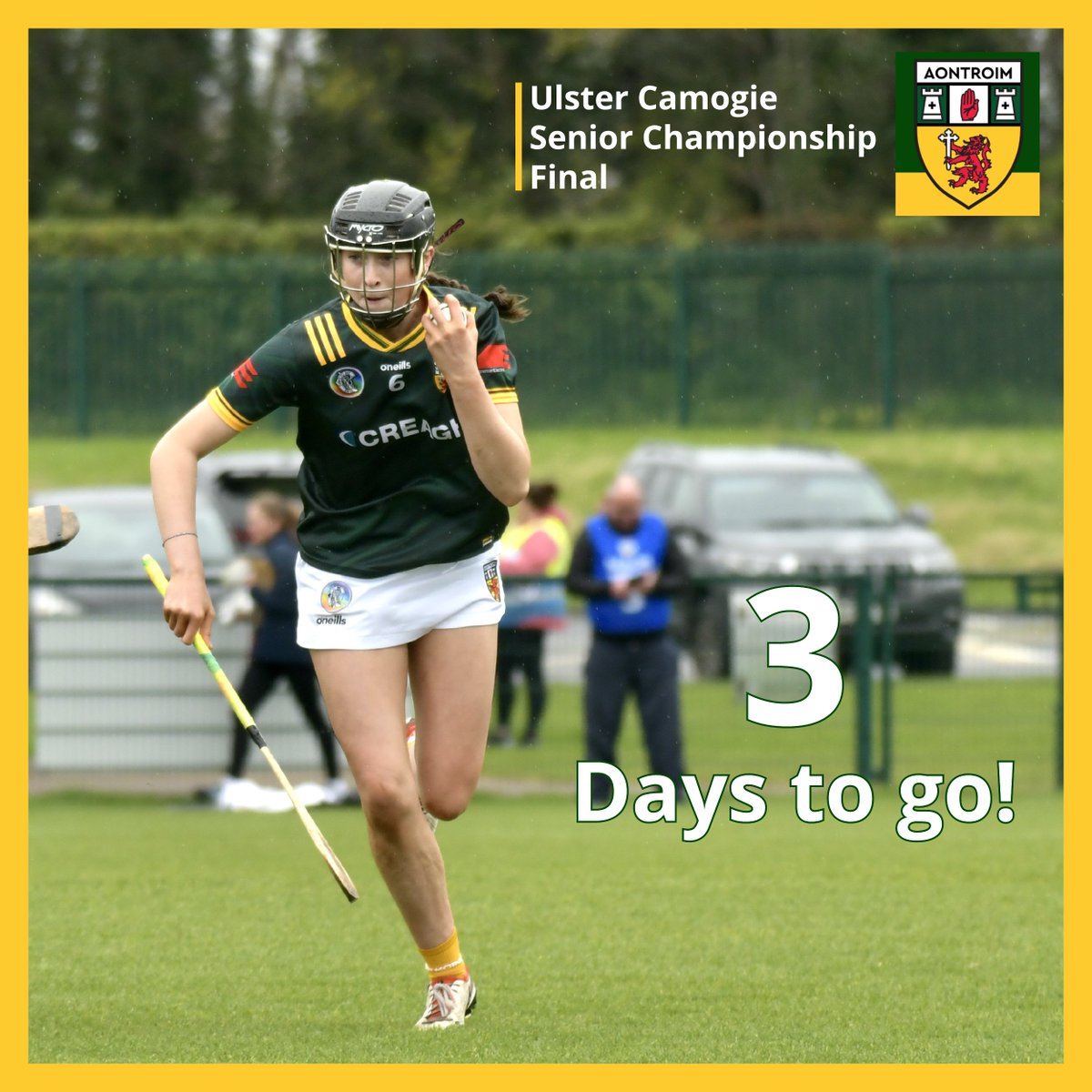 CamogieAontroim's tweet photo. It's going to be a quick 3-2-1 and before you know it match day! Sarah O'Neill runs us in on day three wearing our Creagh sponsored away jersey at the recent Very league final win. You ticket link is here...
https://t.co/3MWFwueXH3
#creagh #upthesaffs💛🤍 https://t.co/qmBPMxFiPR