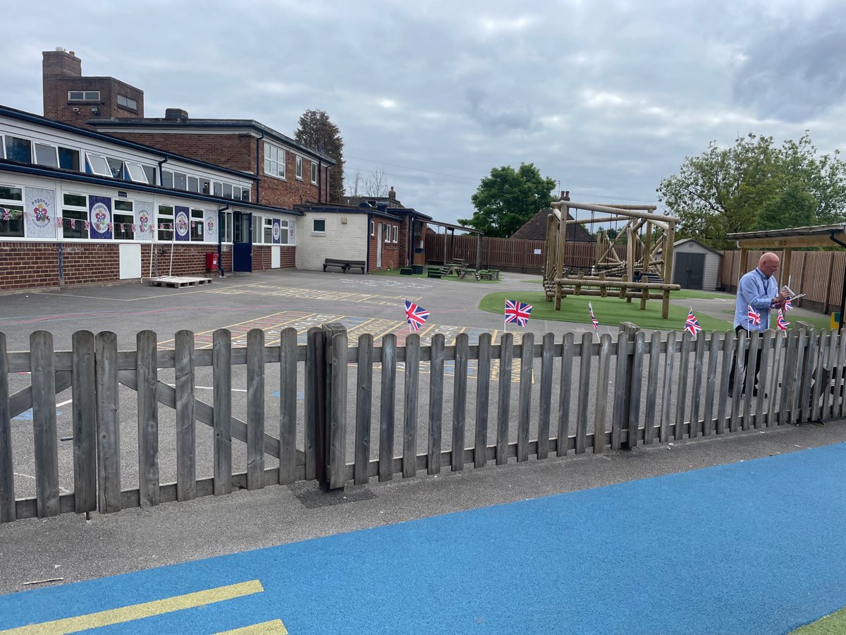 Mr Clayton doing VE Day preparations this morning… <a href="/paganelschool/">Paganel Primary</a>