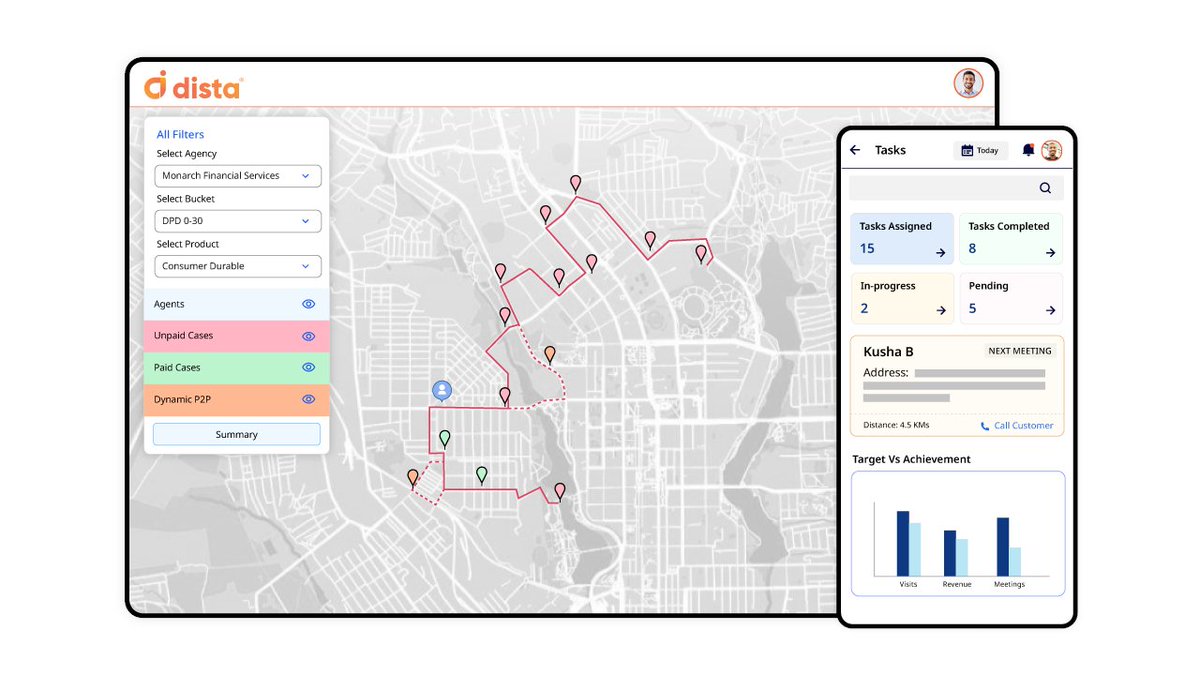 Dista Collect, a location-first, unified debt collection platform designed for microfinance institutions.

Our dedicated Field Collection Officers app gives MFI leaders real-time visibility into field agent performance and delinquent account activity (30+ DPD).

#Dista #MFI