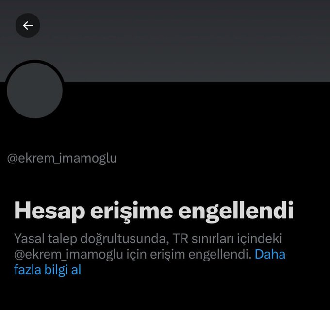 SON DAKİKA | X, Ekrem İmamoğlu'nun hesabının erişimin engellenmesine itiraz etti.