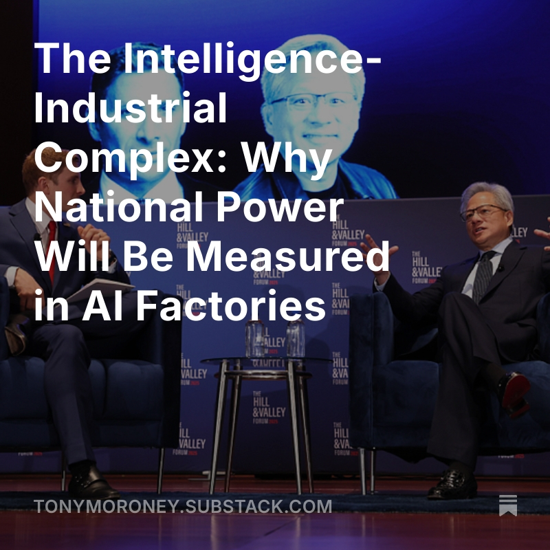 Tony Moroney (@betamoroney) on Twitter photo #NVIDIA’s Jensen Huang shared his vision of how the countries that build and scale #AI factories will command the future.
open.substack.com/pub/tonymorone…
#artificialintelligence #digitaltransformation <a href="/IanLJones98/">Ian Jones</a> <a href="/Shi4Tech/">💙 #TechForGood 💙</a> <a href="/lyakovet/">Irene at SaugaTalks🎧🎙</a> <a href="/IngridVasiliu/">♟🎓🩺🖥🎬🎥🎤🌎💡</a> <a href="/dinisguarda/">Dinis Guarda</a> <a href="/FrRonconi/">Franco Ronconi 🇮🇹</a> #NVIDIA’s Jensen Huang shared his vision of how the countries that build and scale #AI factories will command the future.
open.substack.com/pub/tonymorone…
#artificialintelligence #digitaltransformation <a href="/IanLJones98/">Ian Jones</a> <a href="/Shi4Tech/">💙 #TechForGood 💙</a> <a href="/lyakovet/">Irene at SaugaTalks🎧🎙</a> <a href="/IngridVasiliu/">♟🎓🩺🖥🎬🎥🎤🌎💡</a> <a href="/dinisguarda/">Dinis Guarda</a> <a href="/FrRonconi/">Franco Ronconi 🇮🇹</a>