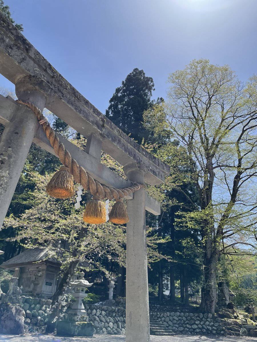 nkm2025's tweet photo. 岐阜県白川郷で神社発見💡
しめ縄大きい〜⛩️
道中にあった水車もおっきい！ https://t.co/Y5YFNKQrag