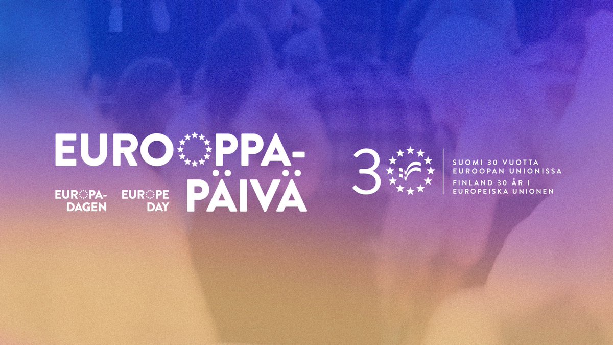 Tervetuloa juhlistamaan Euroopan rauhaa ja yhtenäisyyttä sekä Suomen 30-vuotista EU-taivalta! 🎉

Eurooppa-päivän tapahtumat Helsingissä 9.5. ja Tampereella 10.5. ovat maksuttomia ja kaikille avoimia.

Tutustu ohjelmaan: eurooppapaiva.fi