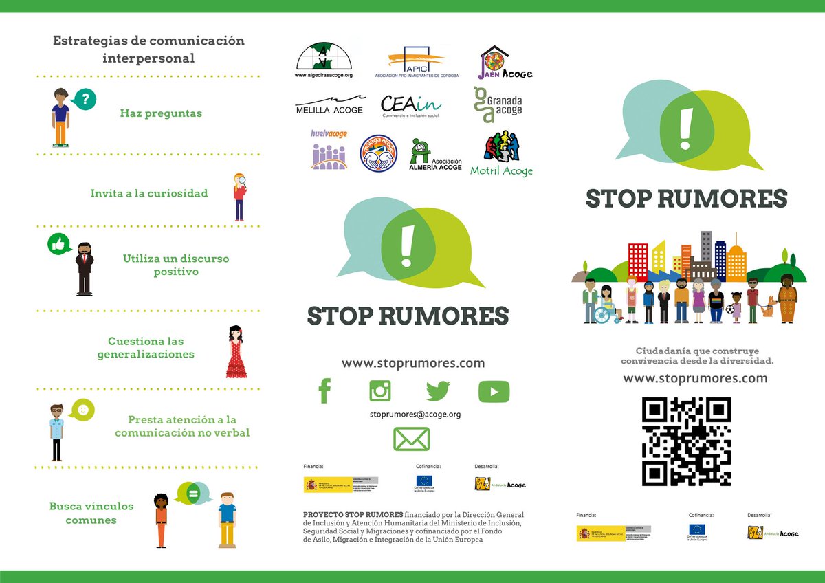 HAcoge's tweet photo. @stoprumores @andaluciaacoge 📌Este trabajo lo hacemos generando acciones de #sensibilización e implicación que involucren a las personas de los territorios y se conviertan en #AgentesDeConvivencia, adoptando así una actitud activa que combata los #rumores con #datosobjetivos y genere #nuevasnarrativas (...) https://t.co/tEHpc9VGFw