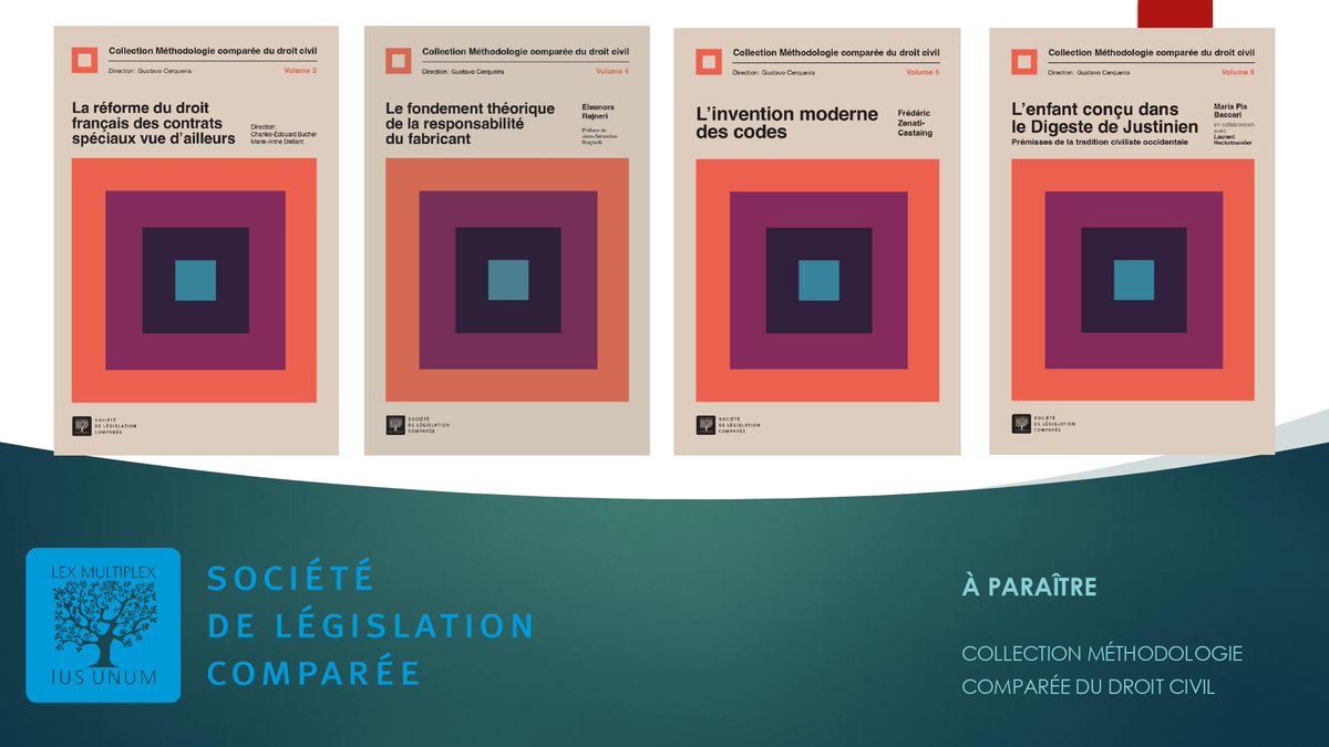 Gustavo Cerqueira (@gus_cerqueira) on Twitter photo La collection "Méthodologie comparée du droit civil", que j’ai l'honneur de diriger au sein de la <a href="/legiscompare/">Société de législation comparée</a>, s'enrichira de quatre nouveaux volumes au cours de l'année 2025-2026.
Vous trouverez ci-dessous les titres à paraître.
<a href="/DroitScPoNice/">DroitSciencePoNice</a> <a href="/GREDEG_UMR/">GREDEG</a> La collection "Méthodologie comparée du droit civil", que j’ai l'honneur de diriger au sein de la <a href="/legiscompare/">Société de législation comparée</a>, s'enrichira de quatre nouveaux volumes au cours de l'année 2025-2026.
Vous trouverez ci-dessous les titres à paraître.
<a href="/DroitScPoNice/">DroitSciencePoNice</a> <a href="/GREDEG_UMR/">GREDEG</a>