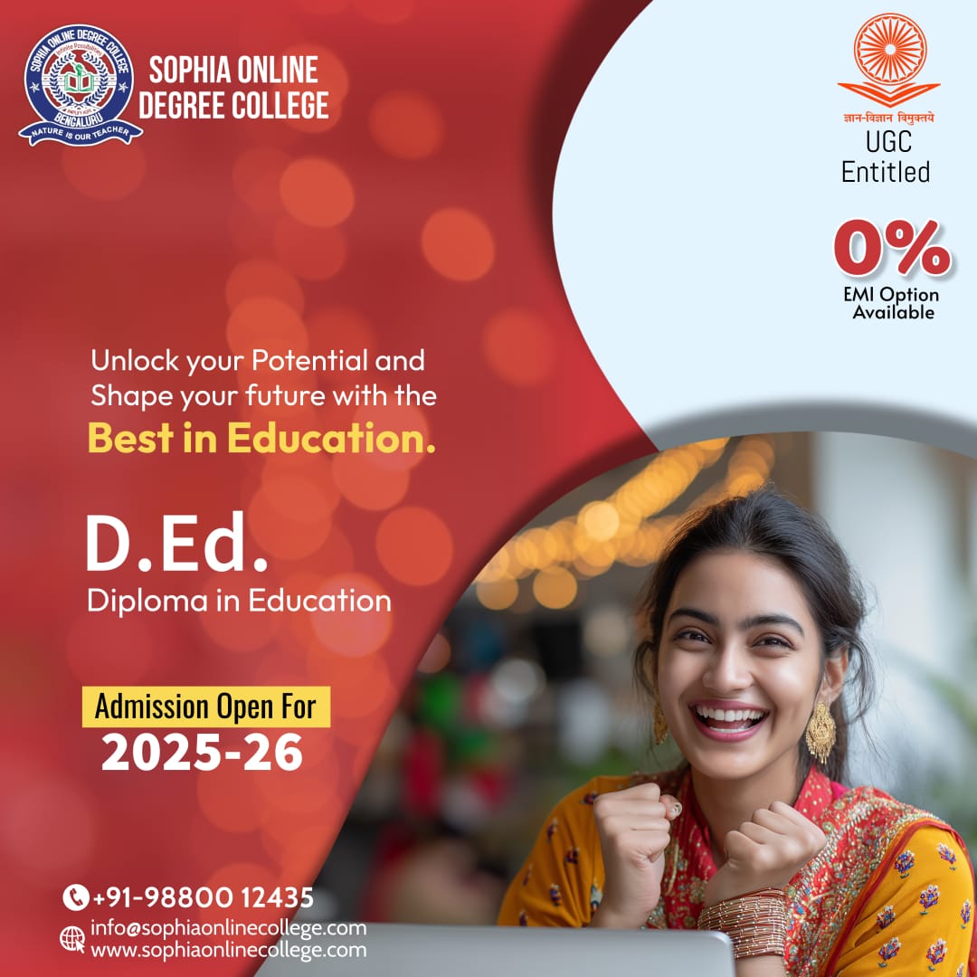 SophiaonlineDeg's tweet image. 🎓 Dream of becoming a teacher?
Start your journey with a UGC Entitled D.Ed. (Diploma in Education) from Sophia Online Degree College!
📅 Admissions Open for 2025-26

📞 +91-98800 12435 | 🌐sophiaonlinecollege.com

#DiplomaInEducation #DEdCourse #TeacherTraining #FutureEducators