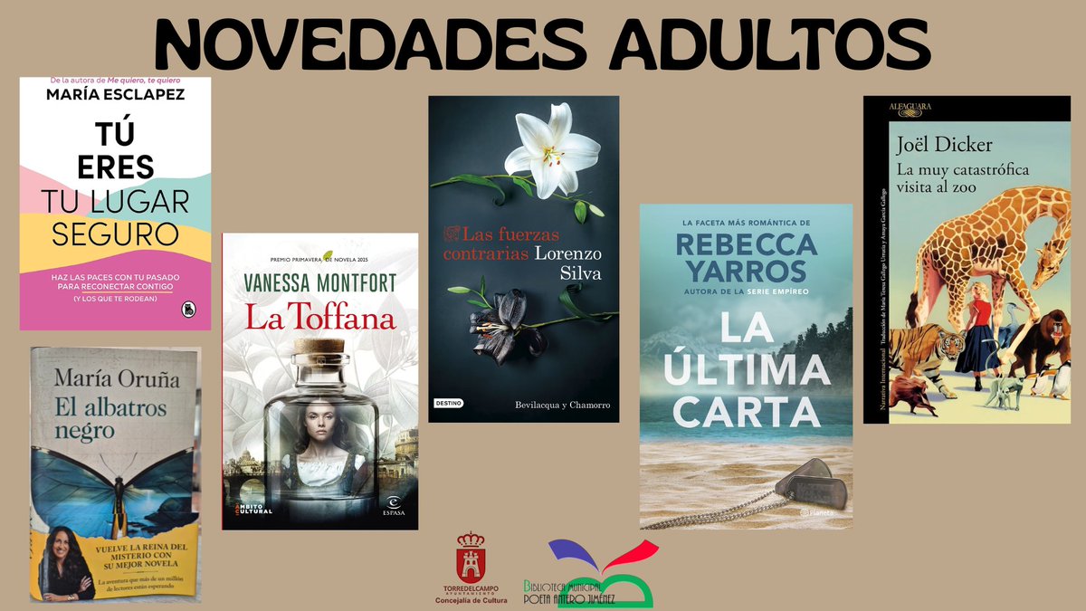 No te los puedes perder!!!
Ya disponibles en nuestra Biblioteca Pública✅
#bibliotorredel #novedades2025