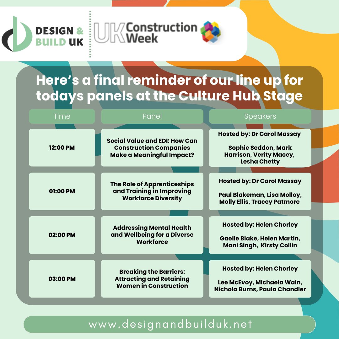 Design and Build UK is proud to be part of today's vital conversations.

📍 Find us at the Culture Hub Stage – and make sure to visit us at Stand OS462 too!

👉 We can’t wait to see you there!

#DesignAndBuildUK #UKCW2025 #ConstructionIndustry #WomenInConstruction