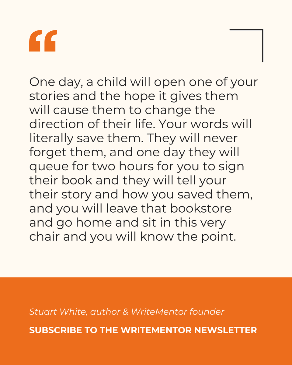WriteMentor (@writementor) on Twitter photo Writers, have you asked yourself today: "What is the point of writing?"
Motivate yourself to pick up your pen 📝 by reading WriteMentor Founder <a href="/StuartWhiteWM/">Stuart White</a>'s tale about the importance of continuing to chase those publishing dreams 💭
Subscribe ↪️ writementor.substack.com Writers, have you asked yourself today: "What is the point of writing?"
Motivate yourself to pick up your pen 📝 by reading WriteMentor Founder <a href="/StuartWhiteWM/">Stuart White</a>'s tale about the importance of continuing to chase those publishing dreams 💭
Subscribe ↪️ writementor.substack.com