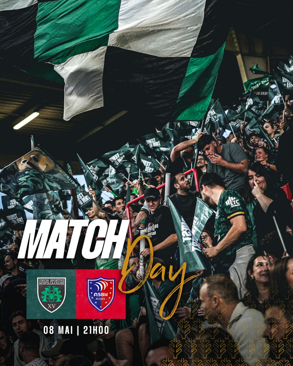 UsmSapiacRugby's tweet photo. 𝐌𝐀𝐓𝐂𝐇 𝐃𝐀𝐘 🔥

Ce soir c'est 𝑳𝑨 𝑫𝑬𝑹' à Sapiac de la saison, entre Top 6 et hommage, la soirée s'annonce intense 🟢⚫️!

Suivez le score et le résultat en direct sur nos réseaux! 🤳🏾#️⃣

#AllezSapiac #GreenArmy #USMASBH #LaDer https://t.co/jCDiWFBd5x