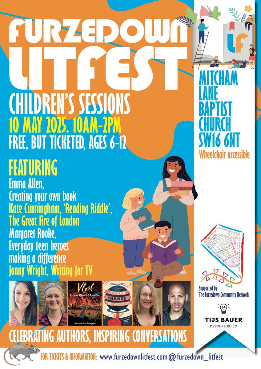 tootingnewsie's tweet photo. #Furzedown LitFest – Furzedown’s first literary festival – takes place this Saturday, 10th May, at Mitcham Lane Baptist Church!
Info/tickets: https://t.co/6LM8BuiWk8
📍 Mitcham Lane Baptist Church, 230 Mitcham Lane, SW16 6NT
#Tooting #Streatham #Wamdsworth #Lambeth #Balham https://t.co/NTjhQukJgf