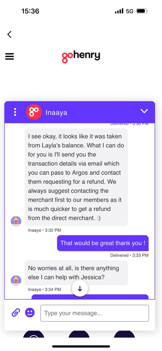 Hey <a href="/Argos_Online/">Argos</a> !
I’m still waiting for some contact about some money that was taken out my child’s account that failed to go through on your guys end in store in Newquay. I have the email from GoHenry to prove Can you please let me know as it’s my child’s birthday money !!!