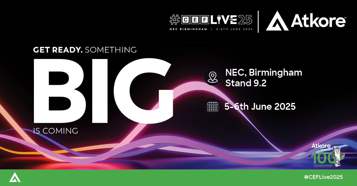 📢 Save the date!
Atkore is exhibiting at the UK's biggest electrical event, CEF Live!

Explore Atkore's leading brands:
🟢Atkore Unistrut
🟢Atkore Marco
🟢Atkore Flexicon
🟢Plus much more.

Get tickets now! ceflive.co.uk

#Atkore #BuildingBetterTogether #CEFLive