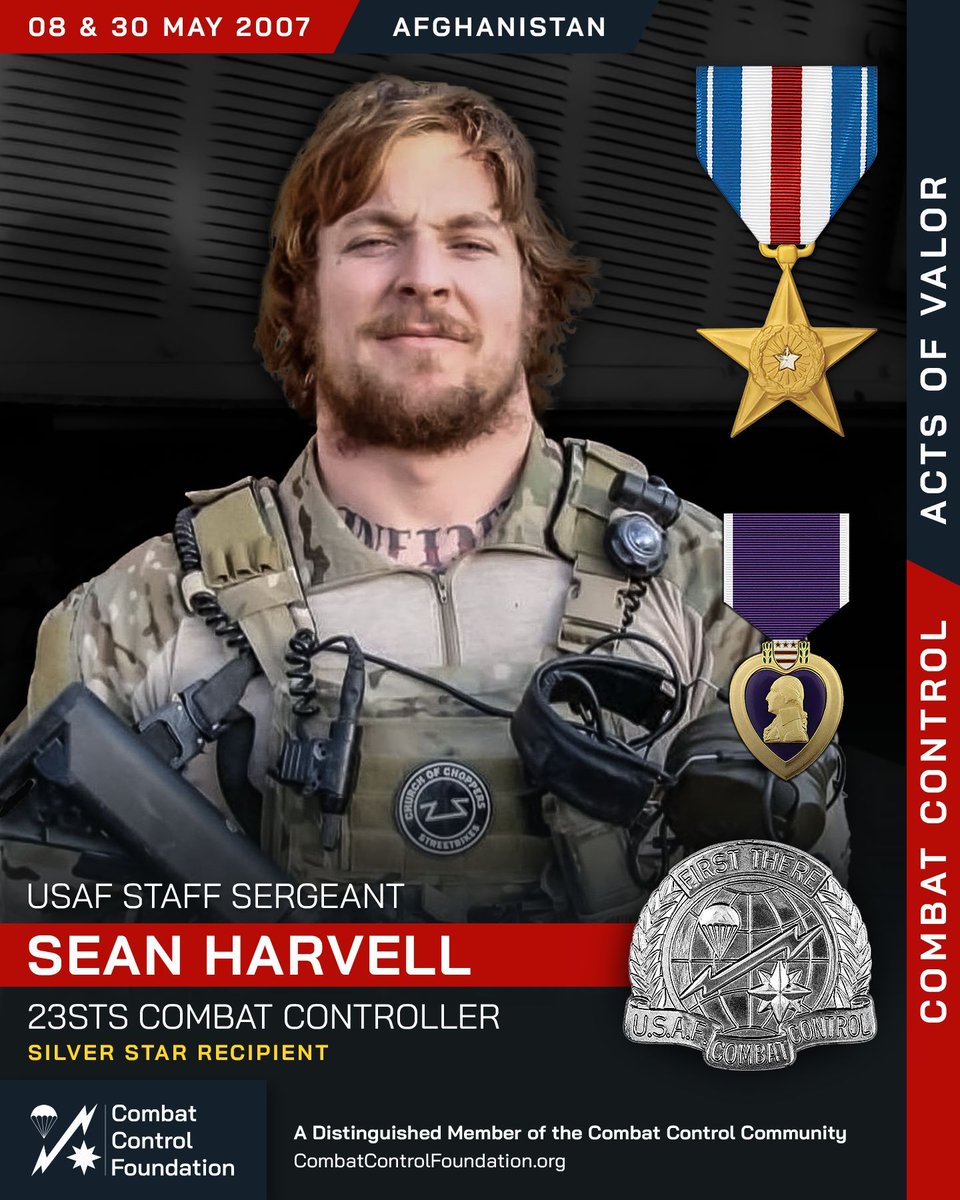 CombatControlFn's tweet photo. #CombatControl #ActsofValor | May 8 & 30 2007, CCT SSgt Sean Harvell & team were ambushed by a Taliban force. His actions reflect the highest standards of being an USAF CCT. He was awarded the #SilverStar for his actions during these two days. Learn more: https://t.co/LDPSzExYEG https://t.co/KMiaf0kHY6