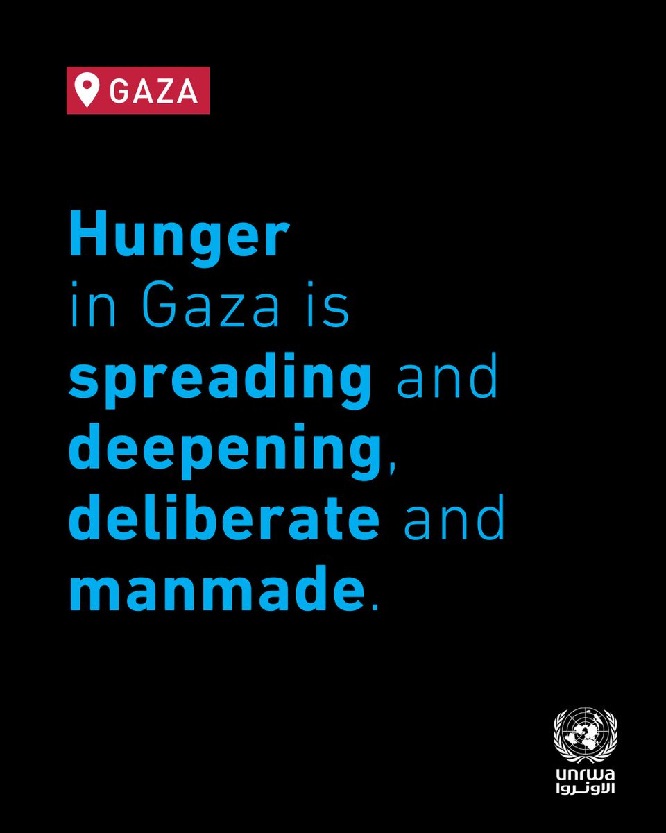 “This is hunger as never seen before,” an UNRWA team member in #Gaza describes the current situation.

Gaza has become a land of desperation.

The siege must be lifted, supplies must flow in, the hostages must be released, the #CeasefireNow must resume.