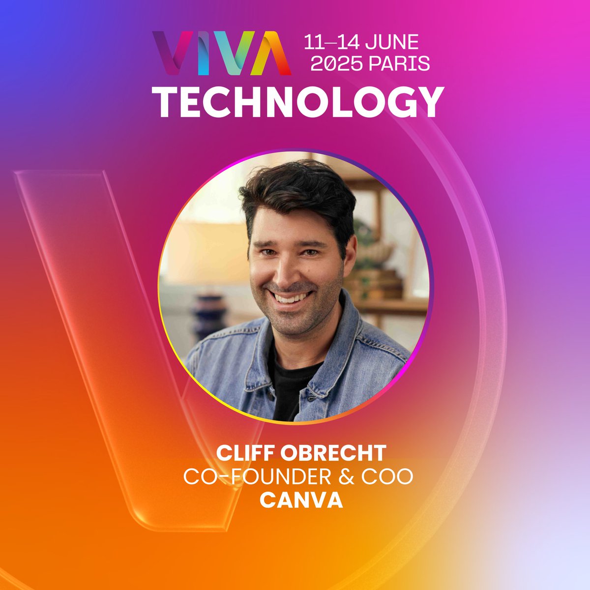 📣 Thrilled to welcome <a href="/CliffObrecht/">Cliff Obi</a>, Co-founder &amp; COO <a href="/Canva/">Canva</a>, to #VivaTech 2025!

From a bold idea to a $32B global platform, Canva empowers 230M+ monthly users to design, create and collaborate. Hear Cliff’s vision for the future of creativity driven by tech this June! 🚀