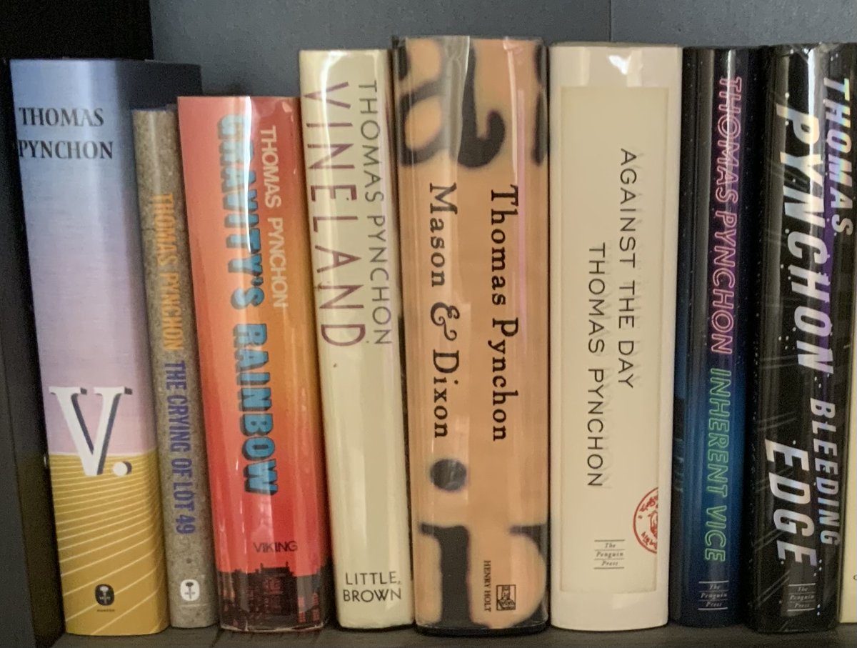 TheUntranslated's tweet image. Happy 88th birthday, Thomas Pynchon! 

Looking forward to adding Shadow Ticket to this shelf.