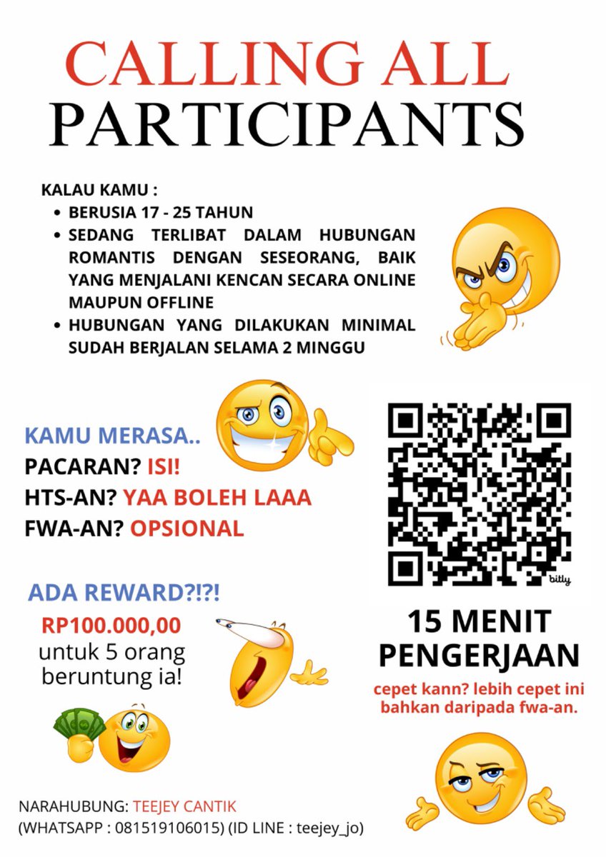 inuyssss's tweet photo. Halo semuanya! Coba acungkan tangan bagi yang lagi pacaran, HTS (Hubungan Tanpa Status), TTM (Temen Tapi Mesra), atau FWA….? (Friends With Affection) Iykyk….. 😅 Kalo kamu merasa, YUK IKUT BERPARTISIPASI!!

🔗 https://t.co/sFoI9XY1SH https://t.co/cYCKXCue13