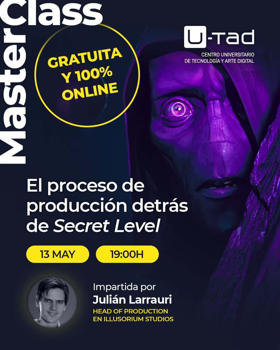 ¿Qué hace realmente un Director de Producción en una serie como Secret Level? 
¡Descúbrelo en nuestra próxima Master Class con Julián Larrauri, director de producción de la serie y de nuestro Máster Universitario en Producción de Animación! 

¡Apúntate! 👉 bit.ly/4d6mKbF