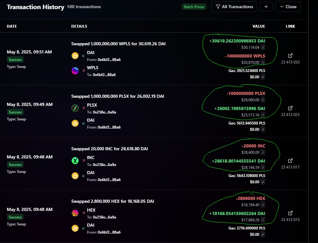 Prinze_onchain's tweet photo. 🚨🚨🚨
So @GoPulsecom SAC Wallet
0x3135fb4e74d2daae1bc34e2390a81ef916f53f73
Is dumping their Sac funds $PLSX, $PLS, $HEX, $INC for eDAI
They still have 400k to dump
Also they only added like $30k in total liquidity (even though sac funds was over $500k Scumbags