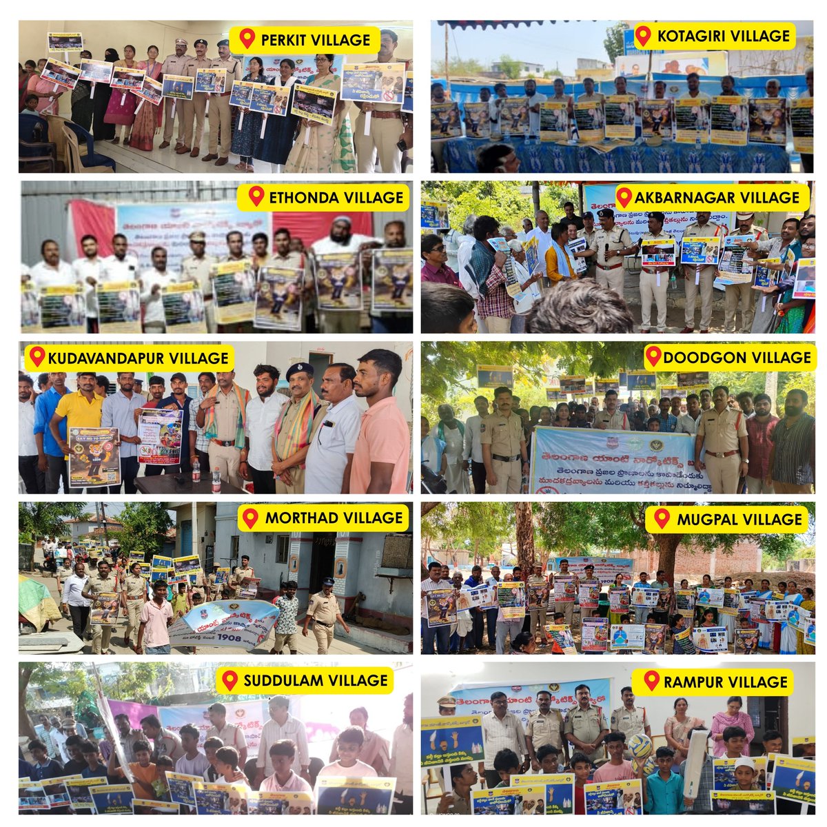 Sports kits were distributed to youth to promote a healthy lifestyle &amp; enroll them as Anti-Drug Soldiers. All took the 4 Claps Pledge to stand against drugs. To report any drug abuse our Toll-Free 1908. Informants are kept confidential will be Rewarded. 
#drugfreetelangana