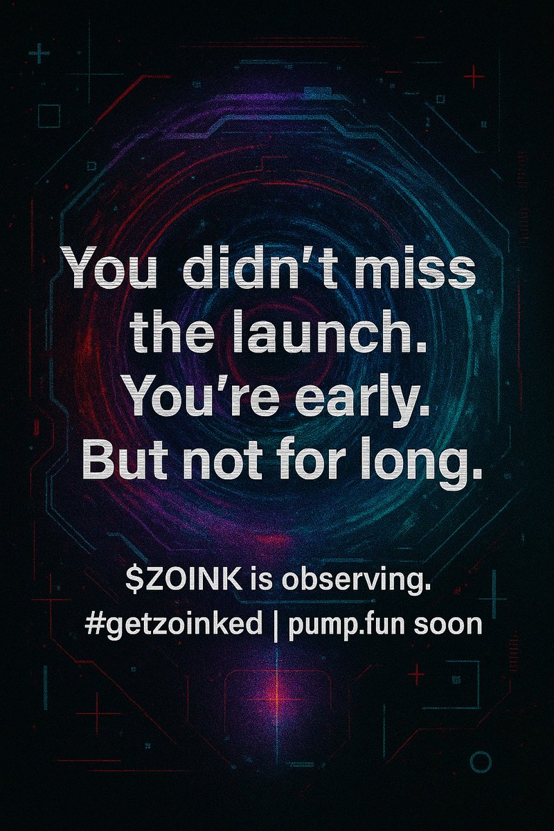 EthereumMusk's tweet image. You didn’t miss the launch.

You’re early.

But not for long.

$ZOINK is observing.
#getzoinked | pump.fun soon