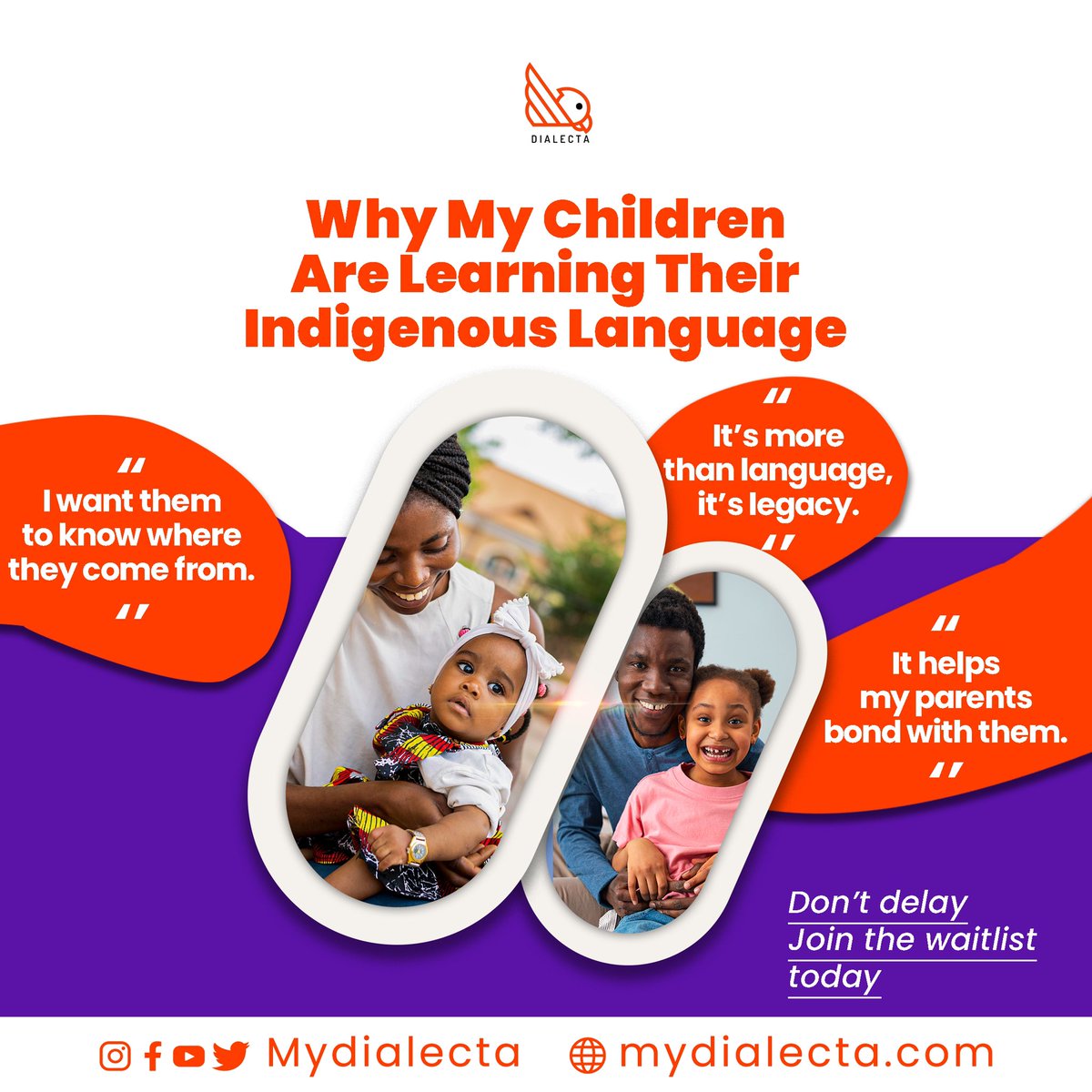 mydialecta's tweet image. With @MyDialecta, kids as young as 4 can start learning their #indigenouslanguage through live, #interactiveclasses designed to be fun, engaging, and culturally rich.

✅ Real-time sessions with #certifiedtutors
✅ Access to #recordedlessons so parents can monitor progress