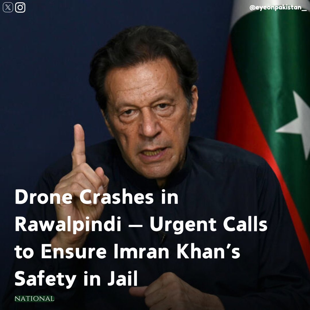 PirateSmurf3's tweet photo. BREAKING: A drone has crashed in Rawalpindi, not far from Adiala Jail.
With Imran Khan detained inside, public demands are growing:
⚠️ Ensure his safety at all costs.

@GovtofPakistan 

FREE. IMRAN  KHAN 

IMMEDIATELY https://t.co/QMRHIemyD8