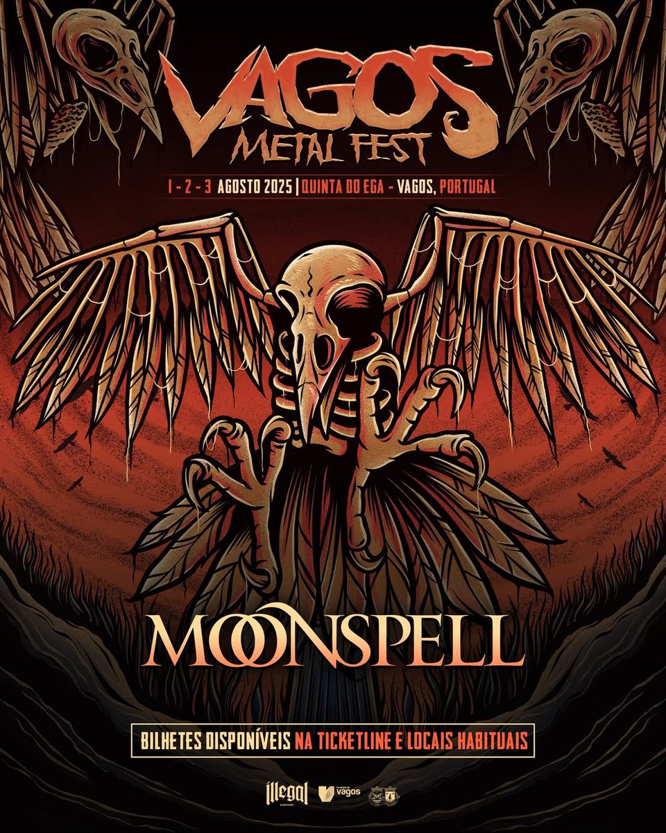 Moonspell (@moonspell) on Twitter photo 💥 cartaz final do <a href="/vagosmetalfest/">Vagos Metal Fest</a>
#moonspell é cabeça de cartaz no dia 1/8 garante já a tua entrada na capital do metal 🤘🏻
💥final line-up for #vagosmetalfest
Moonspell headlines 1/8
Time for a trip to Portugal? 💥 cartaz final do <a href="/vagosmetalfest/">Vagos Metal Fest</a>
#moonspell é cabeça de cartaz no dia 1/8 garante já a tua entrada na capital do metal 🤘🏻
💥final line-up for #vagosmetalfest
Moonspell headlines 1/8
Time for a trip to Portugal?