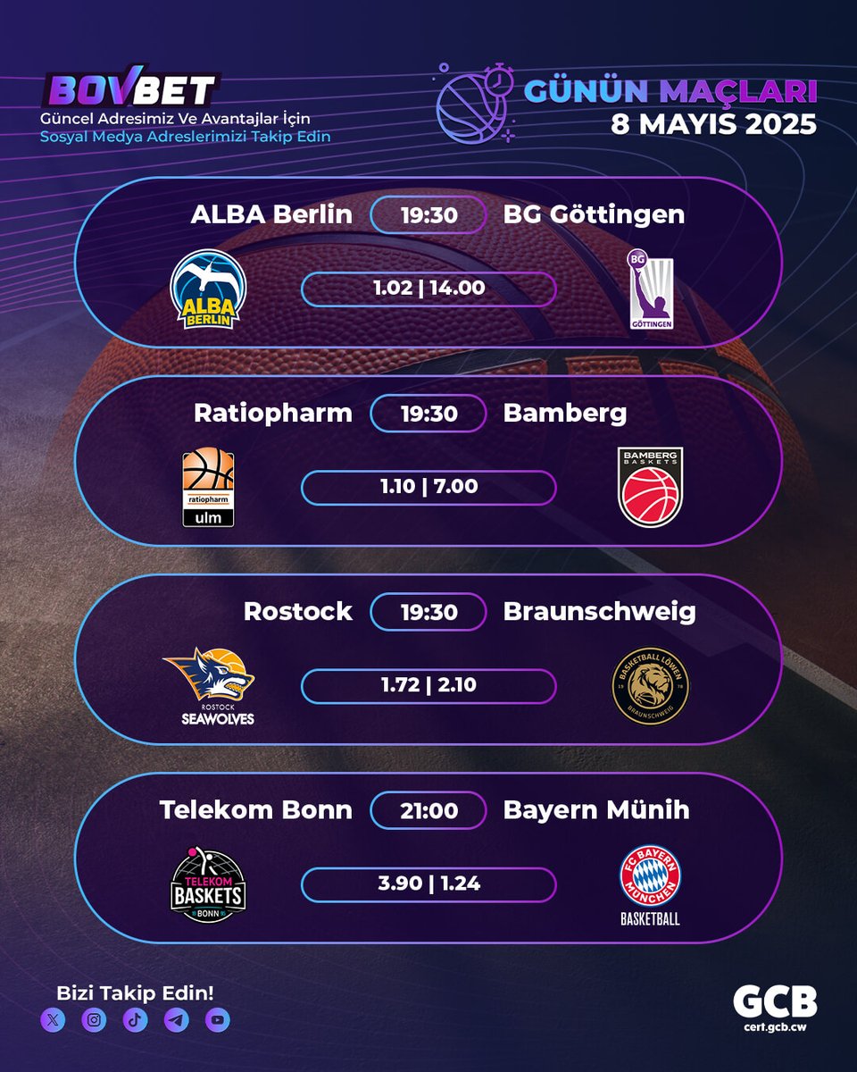 BovbetSocial's tweet photo. “Smaçlarla dolu bir geceye hazır mısın?🏀 BOVBET ile kazanma zamanı!”
Bugün parkede dev mücadeleler var! 🔥
Sen de tercihini yap, heyecana ortak ol! 💸
⚡ En yüksek oranlar, en keyifli bahis deneyimi BOVBET'te seni bekliyor!
👉 https://t.co/kBKqgYGkv9
#bovbet #basketbol https://t.co/JzuIE6qYi9