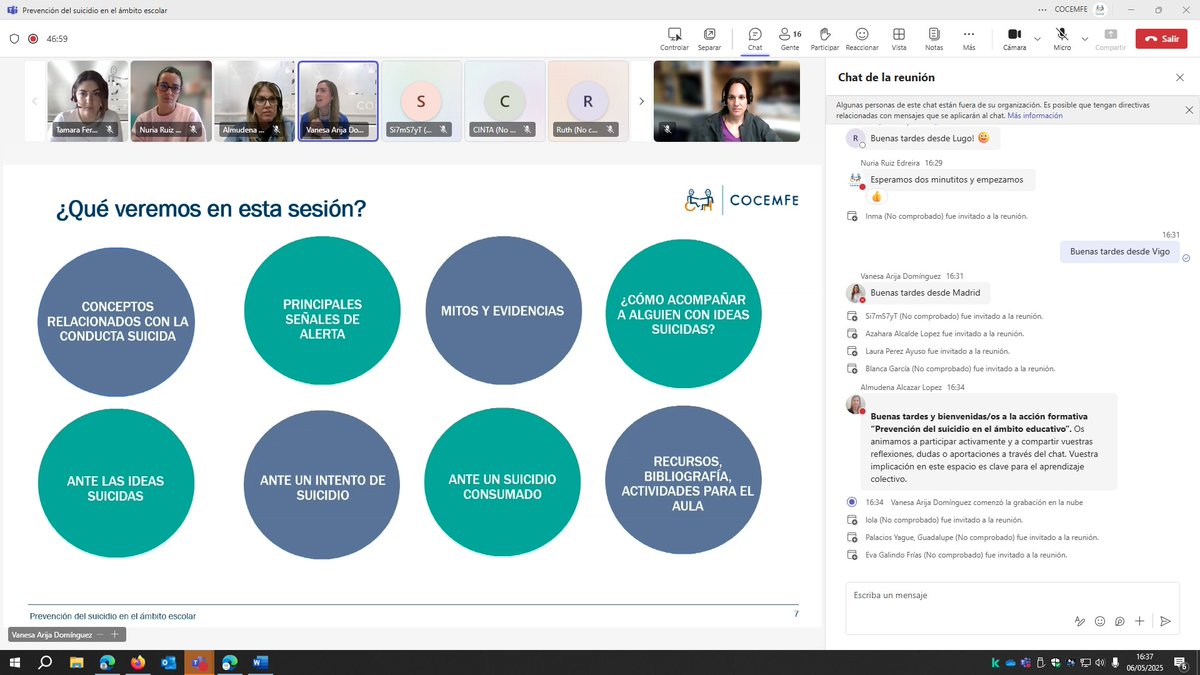 COCEMFEnacional's tweet photo. 📚 Hemos celebrado una formación online sobre prevención del suicidio en el ámbito escolar, con más de 50 personas conectadas.
Un espacio necesario para dotar al profesorado de herramientas prácticas y generar entornos educativos más seguros y empáticos.
#EducaCOCEMFE #EducaciónInclusiva #BienestarEmocional #PrevenciónSuicidio
@MSocialGob @Fundacion_ONCE