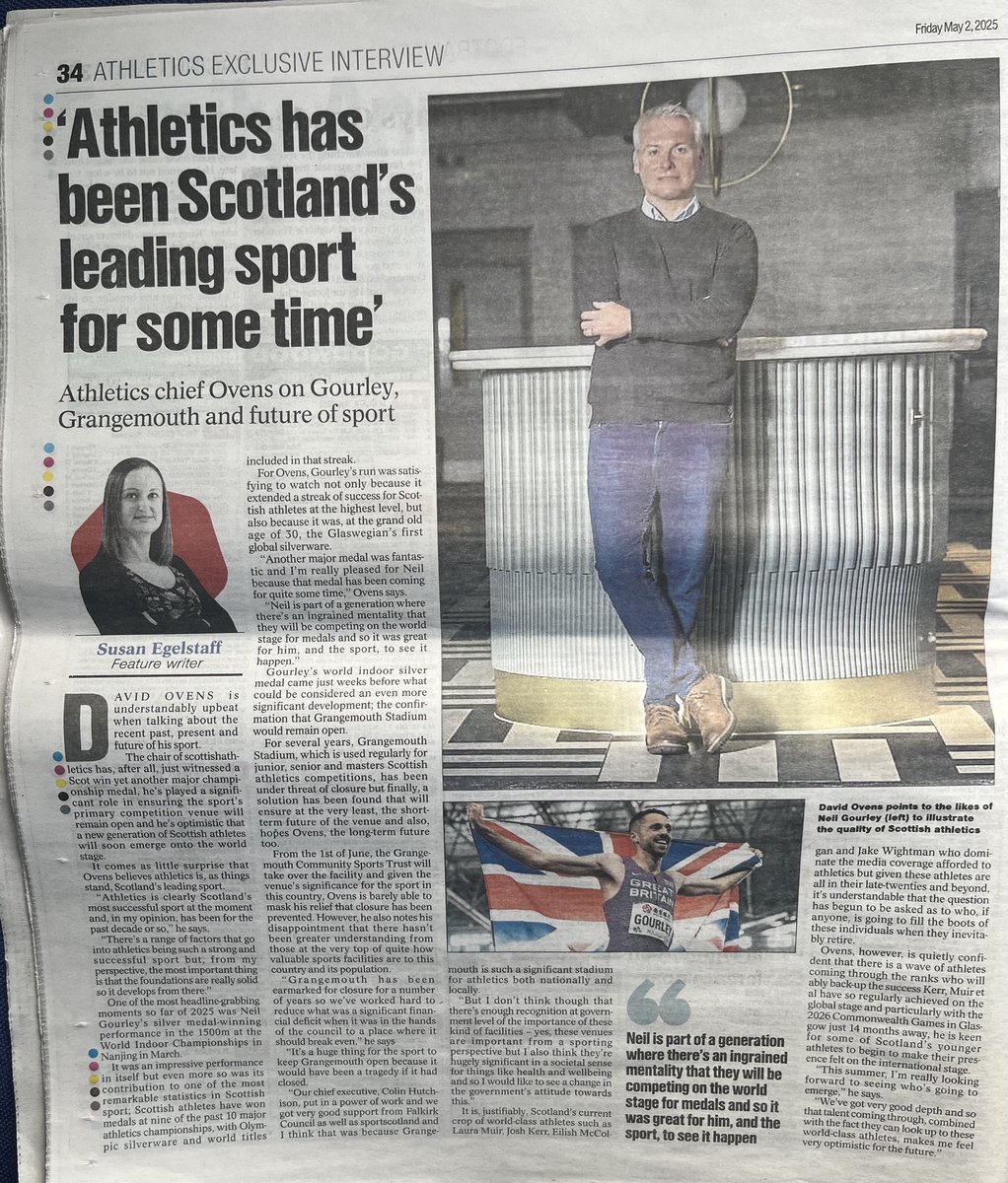 scottishathletics (@scotathletics) on Twitter photo FEELGOOD FACTOR 1/3
#SALtogether
Love this <a href="/HeraldSportScot/">Herald Sport</a> <a href="/SusanEgelstaff/">Susan Egelstaff</a>
interview our Chair <a href="/OvensDavid/">David Ovens</a>
heraldscotland.com/sport/25120916โฆ
'There is a mentality now that Scots can compete at global level'
<a href="/SALChiefExec/">SALChiefExec</a> <a href="/MareeToddMSP/">Maree Todd</a> <a href="/lindsaysnews/">Lindsays Solicitors</a> <a href="/4JStudios/">4J Studios</a> <a href="/JomaSportUK/">Joma Sport UK</a> <a href="/EilidhDoyle/">Eilidh Doyle</a> FEELGOOD FACTOR 1/3
#SALtogether
Love this <a href="/HeraldSportScot/">Herald Sport</a> <a href="/SusanEgelstaff/">Susan Egelstaff</a>
interview our Chair <a href="/OvensDavid/">David Ovens</a>
heraldscotland.com/sport/25120916โฆ
'There is a mentality now that Scots can compete at global level'
<a href="/SALChiefExec/">SALChiefExec</a> <a href="/MareeToddMSP/">Maree Todd</a> <a href="/lindsaysnews/">Lindsays Solicitors</a> <a href="/4JStudios/">4J Studios</a> <a href="/JomaSportUK/">Joma Sport UK</a> <a href="/EilidhDoyle/">Eilidh Doyle</a>
